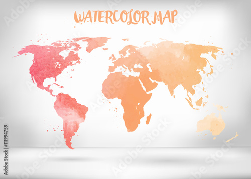 Abstract creative concept vector map of the world for Web and Mobile Applications isolated on background. Vector illustration  creative template design  Business software and social media  origami.