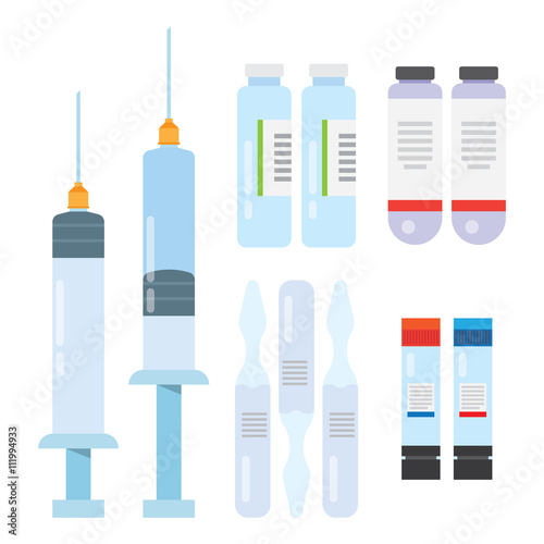 ampoules and a syringe with medicament