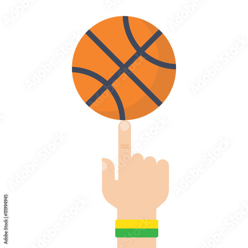 Basketball Ball On The Finger Vector Drawing