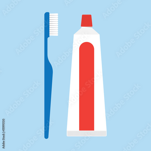 isolated toothpaste and tooth brushes