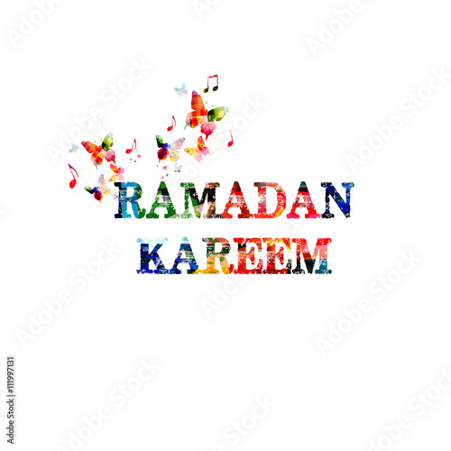  Ramadan Kareem colorful inscription © abstract