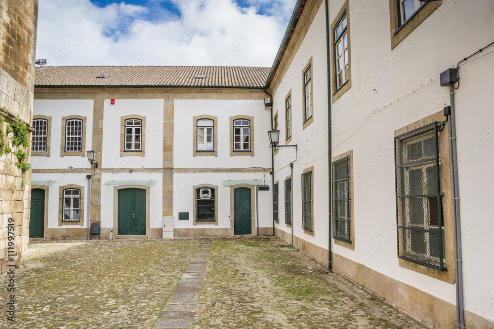 Historical white houses in the center of Chaves