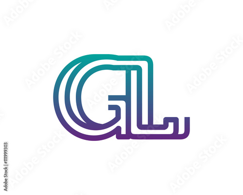 GL lines letter logo