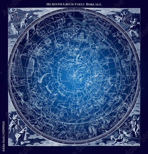 Blue Boreal Constellations Illustration