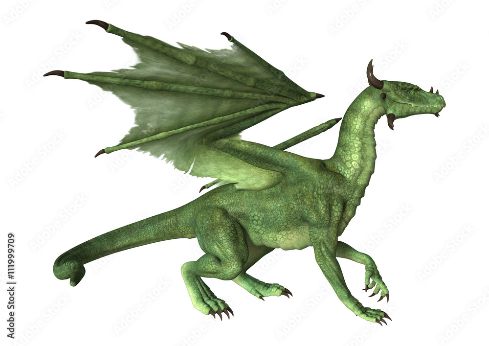 3D Rendering Fantasy Dragon on White 3D Rendering Fantasy Dragon on White