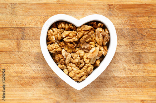 Heart filled with walnuts