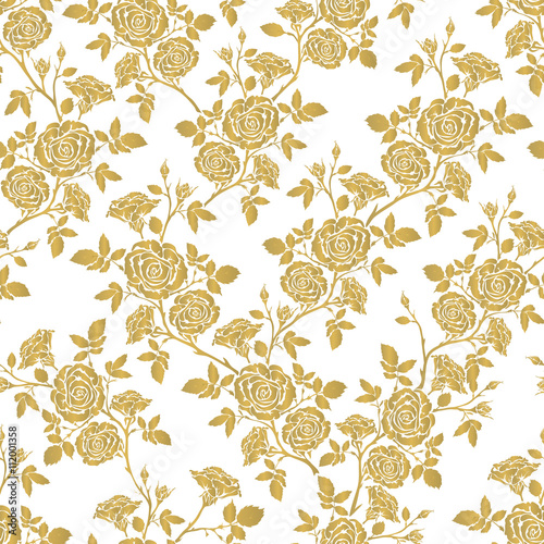 Vector seamless pattern - romantic roses.
