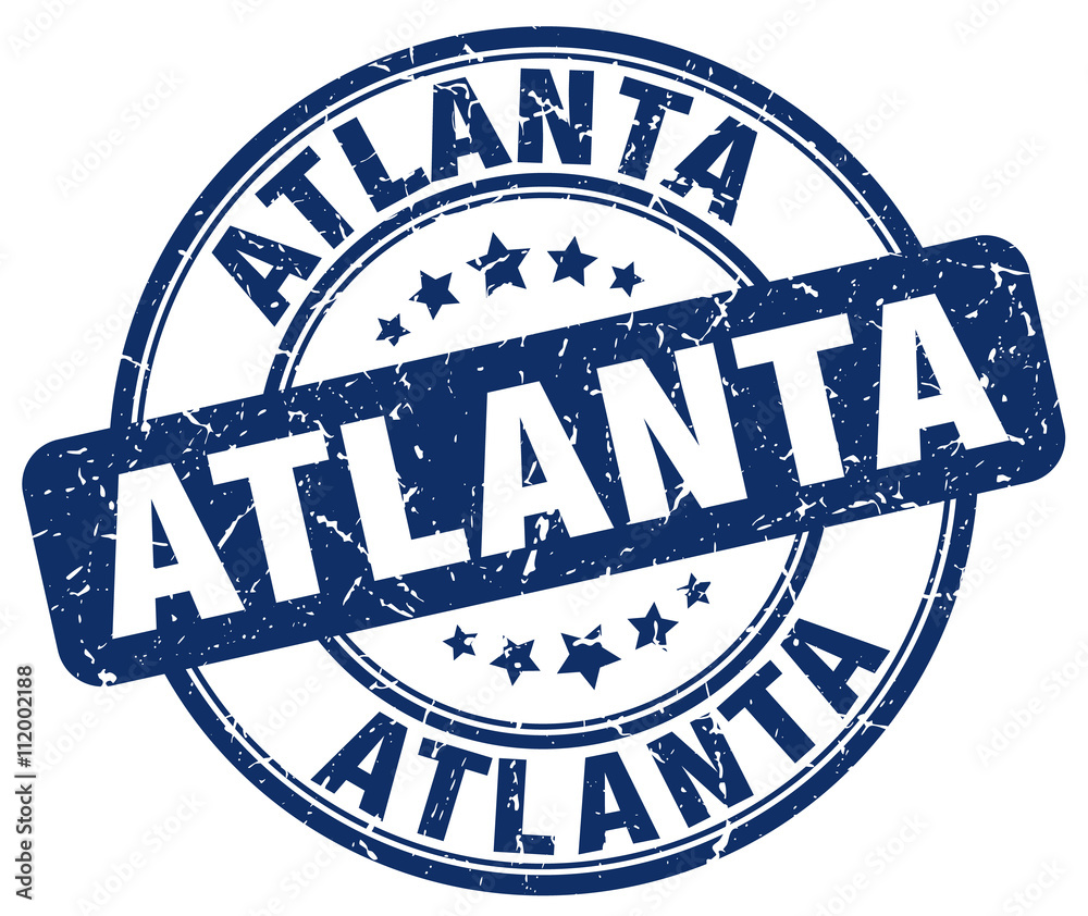 Atlanta blue grunge round vintage rubber stamp