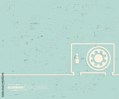 Creative vector safe box. Art illustration template background. For presentation, layout, brochure, logo, page, print, banner, poster, cover, booklet, business infographic, wallpaper, sign, flyer.