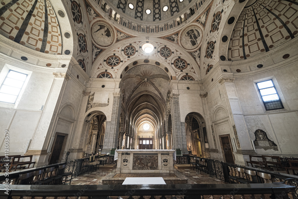 Interior of Santa Maria delle Grazie in Milan