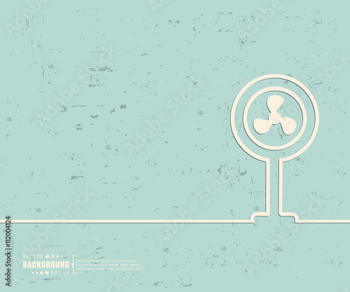Creative vector ventilator. Art illustration template background. For presentation, layout, brochure, logo, page, print, banner, poster, cover, booklet, business infographic, wallpaper, sign, flyer.