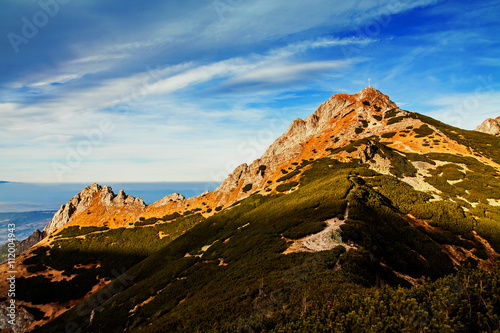 Mountain landscape with rocks and Giewont peak