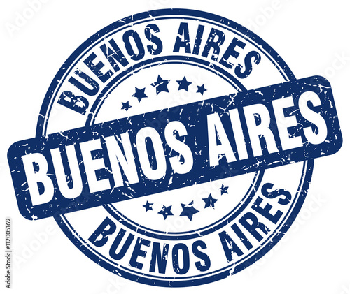 Buenos Aires blue grunge round vintage rubber stamp