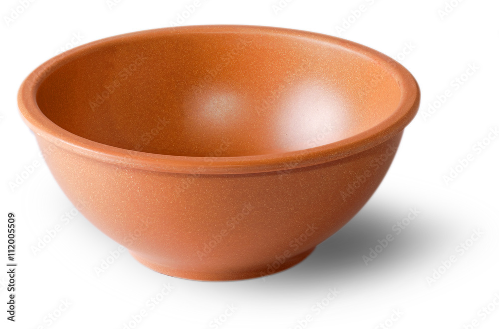 Clay saucer for products on a white background