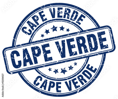 Cape Verde blue grunge round vintage rubber stamp