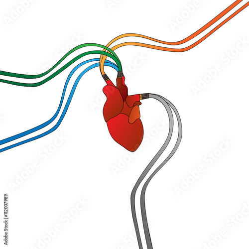 Artificial heart connected
