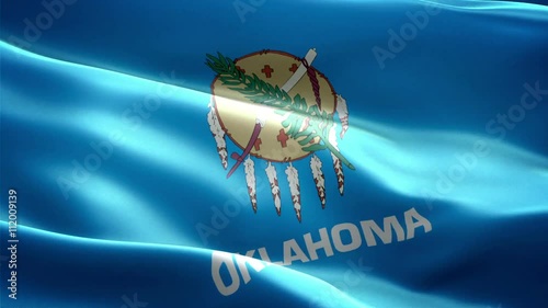 This is the surging effected flag of Oklahoma which is a state of united states. photo