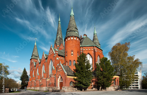 Photography Unusual sky above Michael's church in Turku, Finland