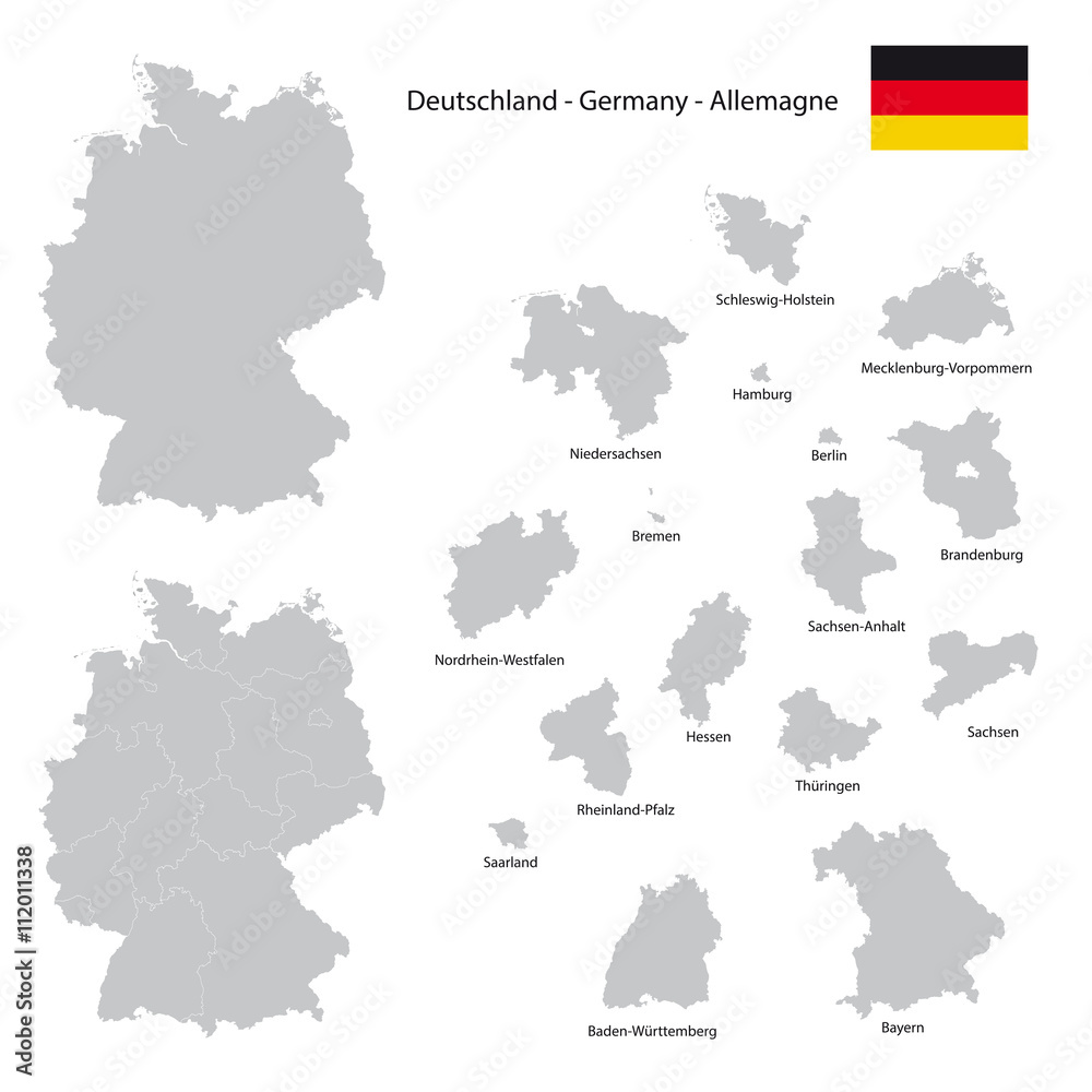 Deutschland Karte mit einzelnen Bundesländern Deutschland Karte mit einzelnen Bundesländern