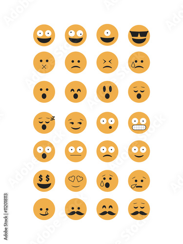 Fototapeta Naklejka Na Ścianę i Meble -   Emoticon vector. Emoji vector. Smile icon set.  Emoticon icon web - stock vector.
