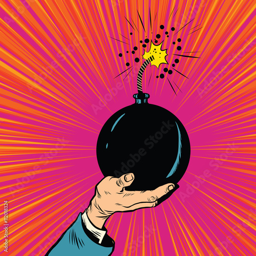Bomb burning fuse war terrorism