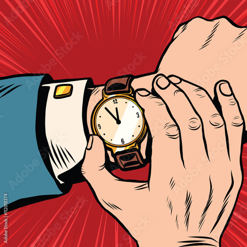 Wrist watch retro pop art