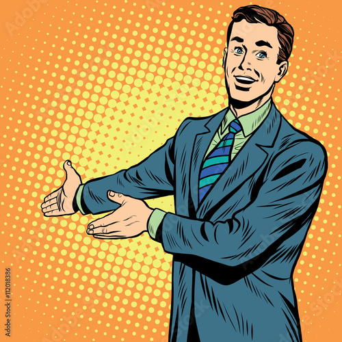 businessman promo poster pop art retro