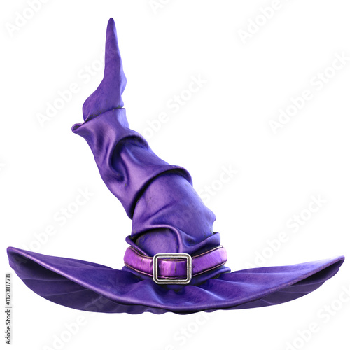 witch hat isolated on white background. 3D illustration.