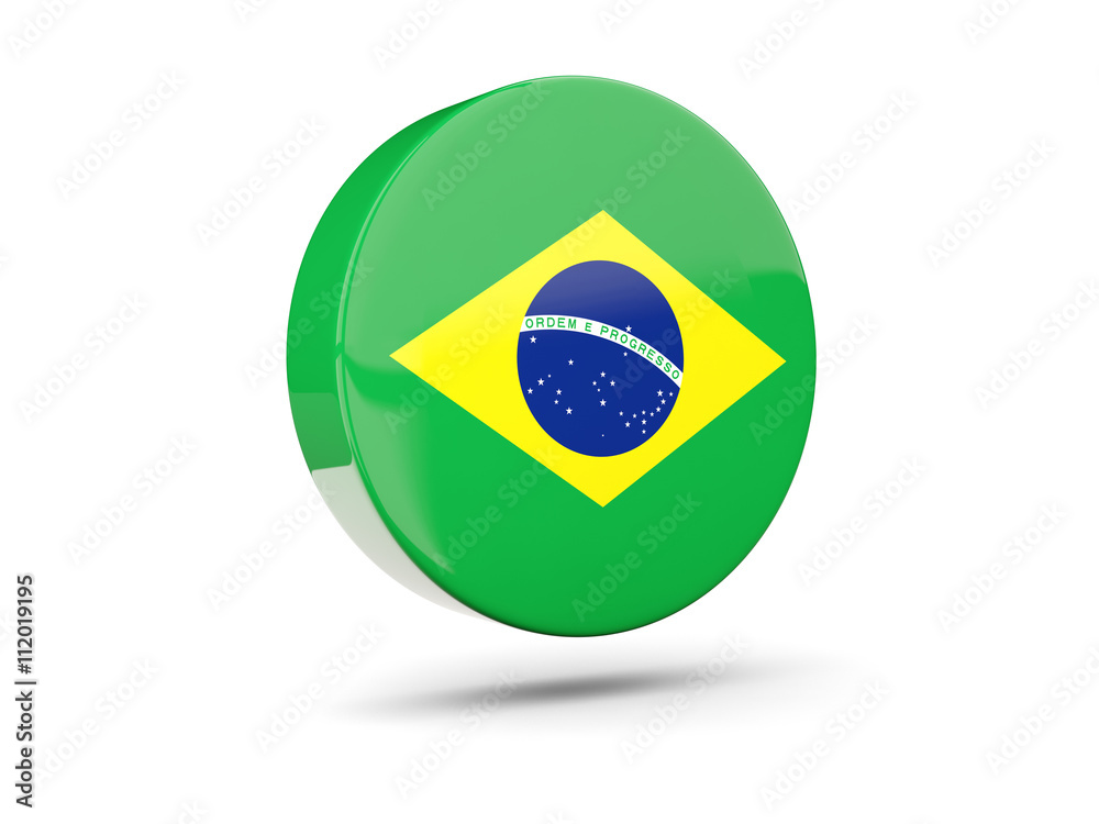 Round icon with flag of brazil
