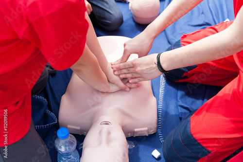Obraz na płótnie First aid training detail