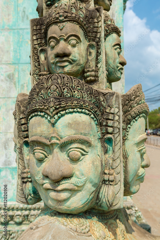 Khmer statues in temple in Siem Reap, Cambodia