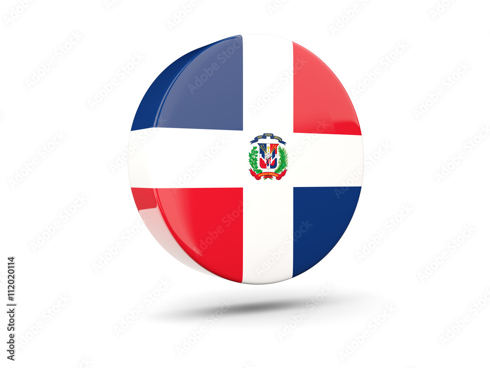 Round icon with flag of dominican republic Round icon with flag of dominican republic