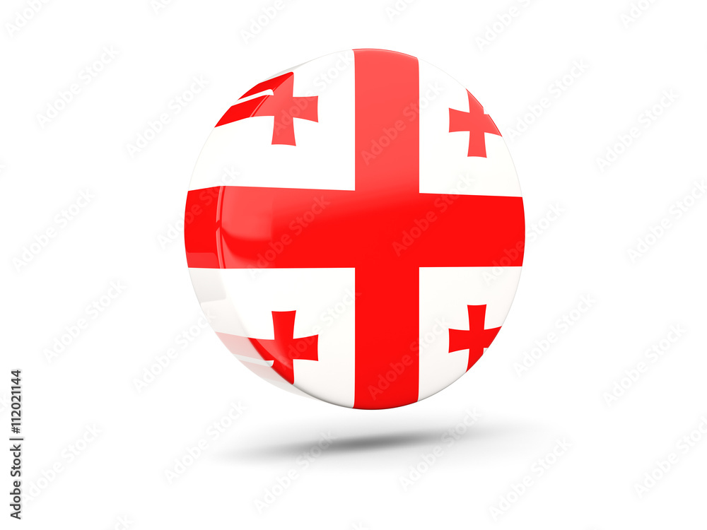 Round icon with flag of georgia