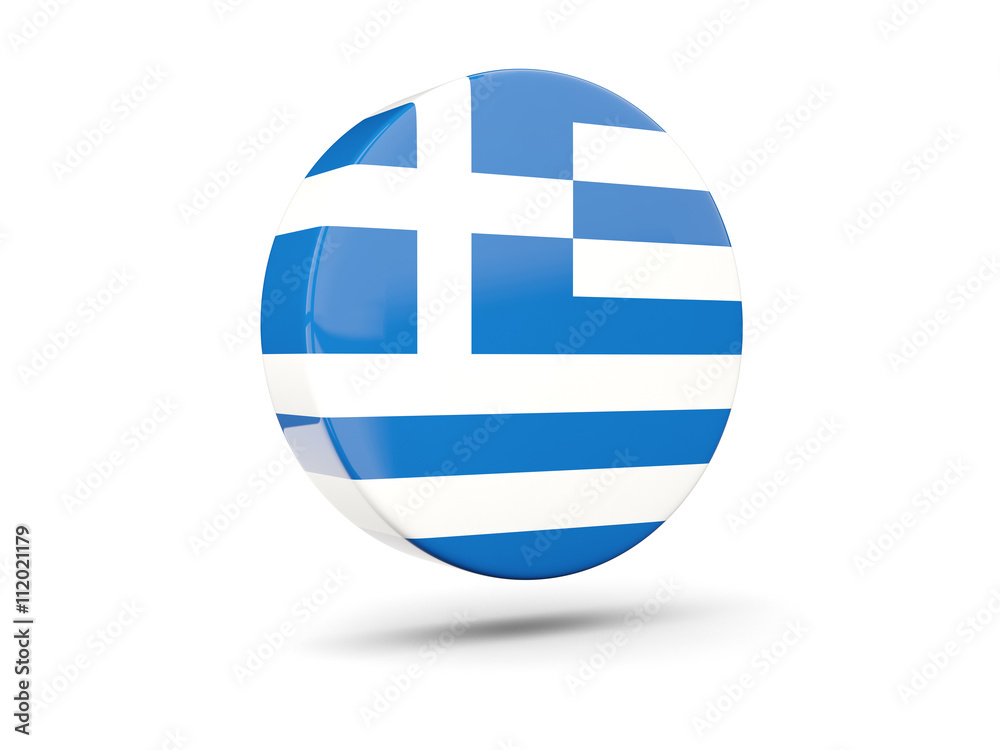 Round icon with flag of greece