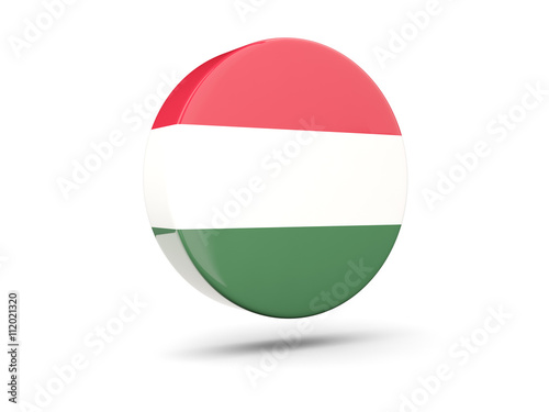 Round icon with flag of hungary