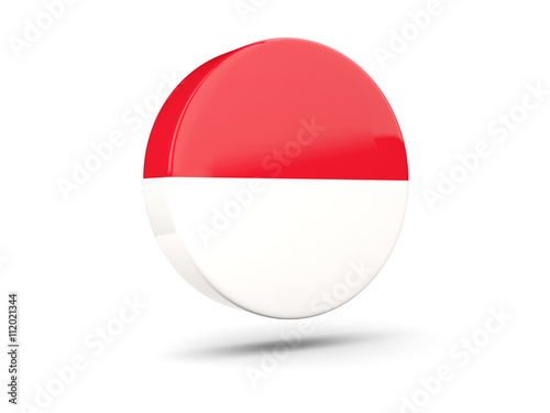 Round icon with flag of indonesia