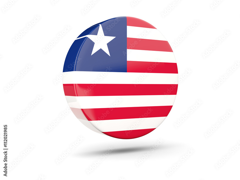 Round icon with flag of liberia