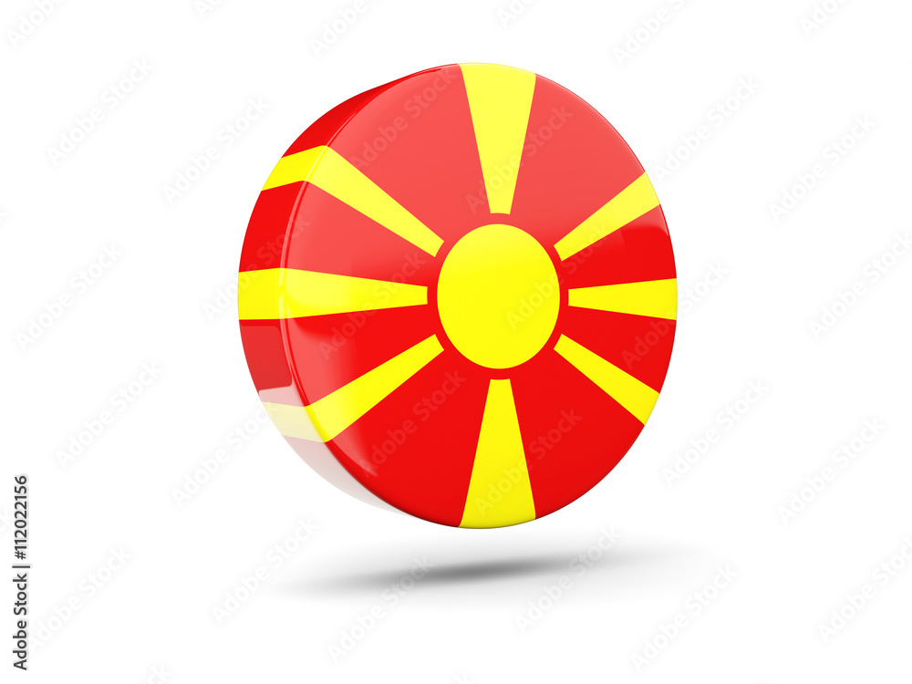 Obraz premium Round icon with flag of macedonia