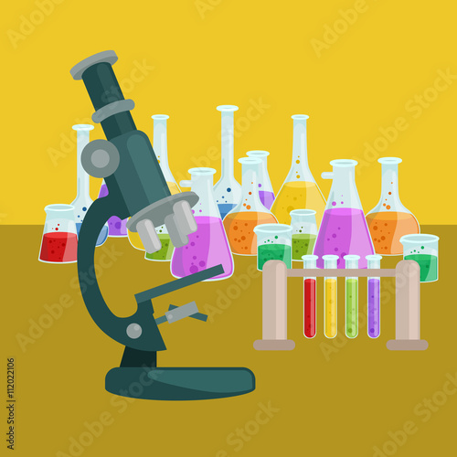 Chemistry education research laboratory equipment, science lab glass tube, vector