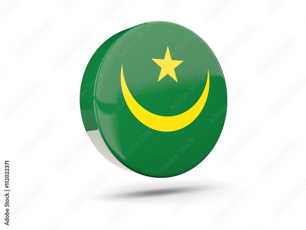 Round icon with flag of mauritania Round icon with flag of mauritania