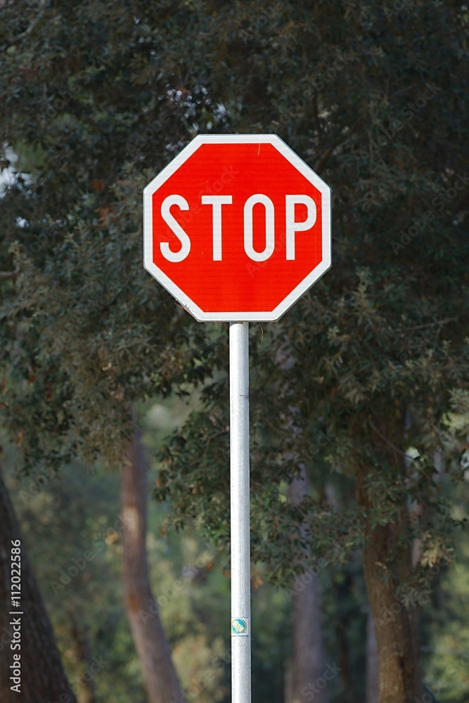 Stop sign closeup