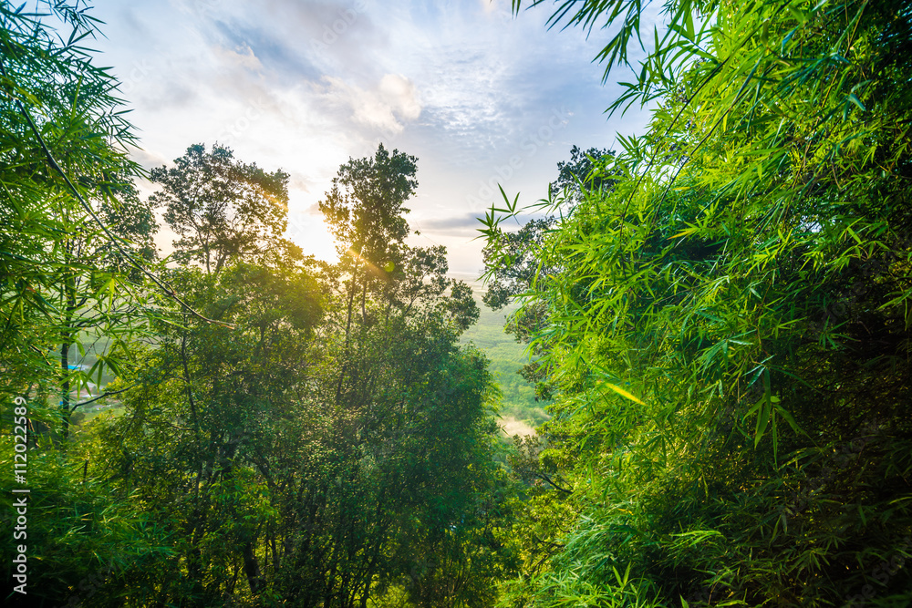 Beautiful summer sunrise in mountains with Rays of Sun Light. Beautiful summer sunrise in mountains with Rays of Sun Light.