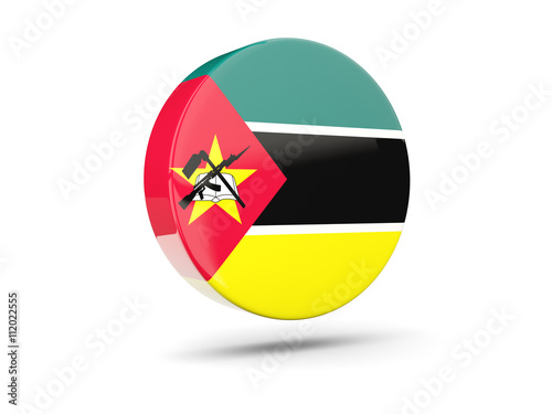 Round icon with flag of mozambique