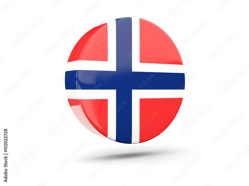 Round icon with flag of norway