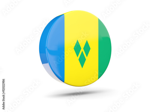Round icon with flag of saint vincent and the grenadines