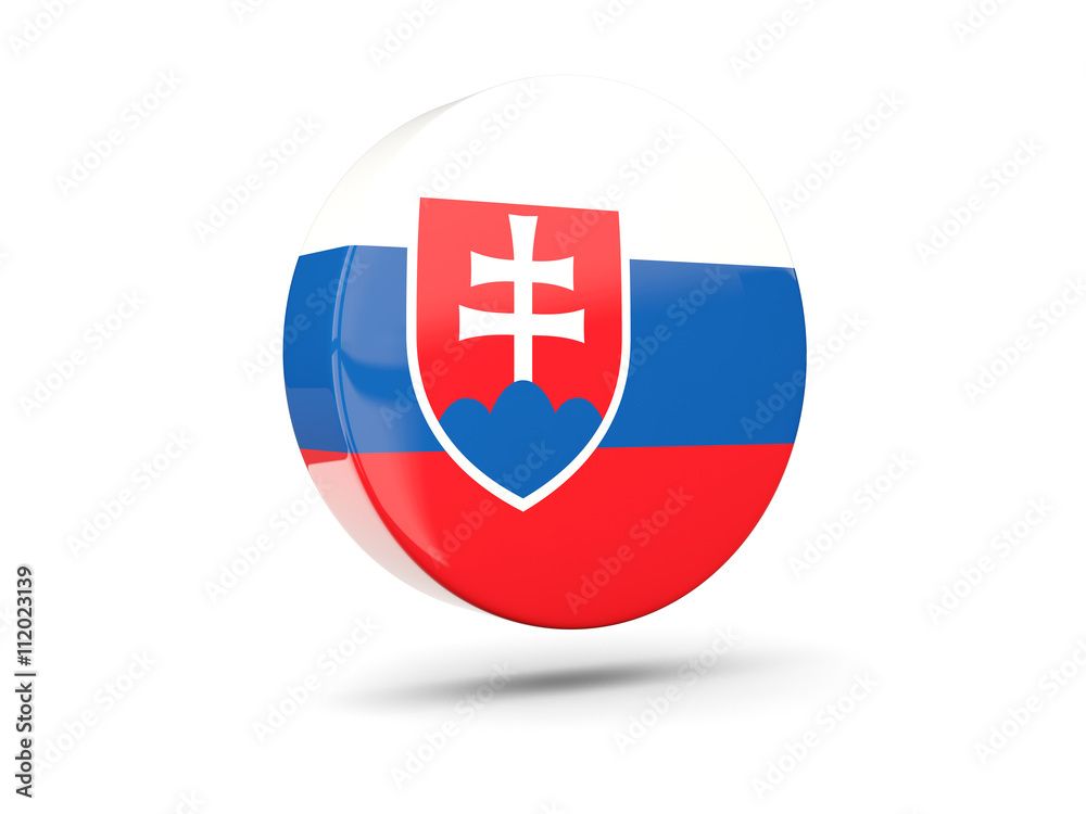 Fototapeta premium Round icon with flag of slovakia