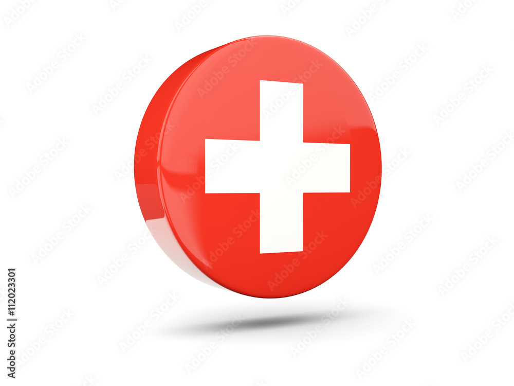 Round icon with flag of switzerland Round icon with flag of switzerland