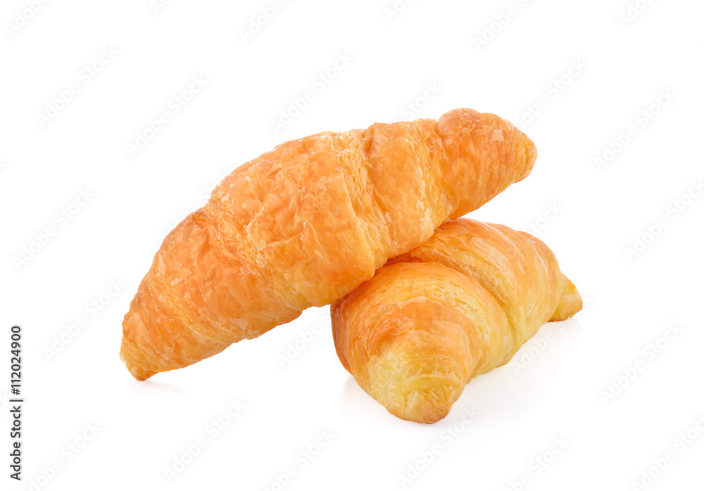 fresh croissant on white background