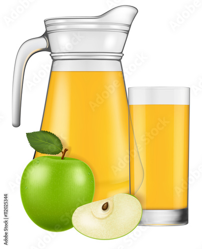 A jug of apple juice. Vector illustration.
