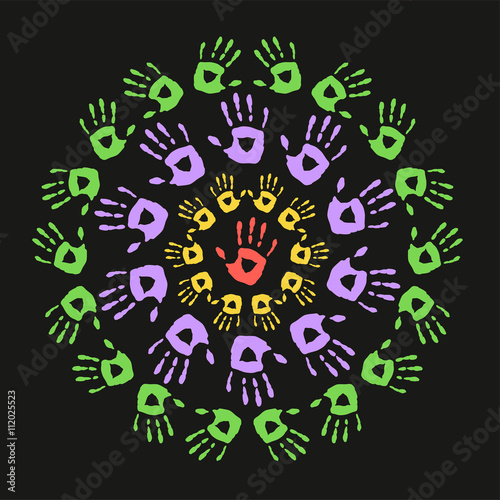 Frames with a hand prints